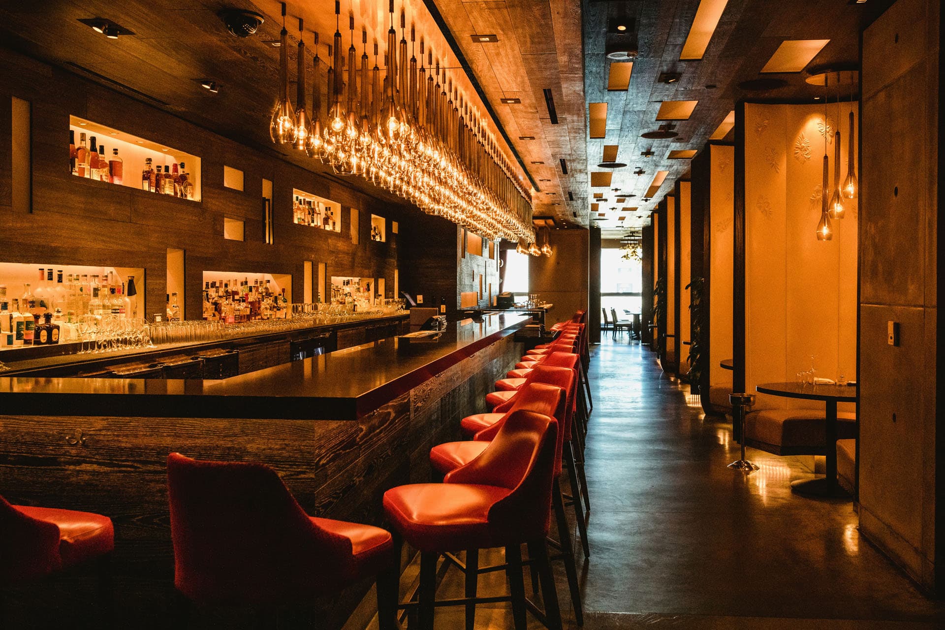 Bar and restaurant ready for guests with a digital menu